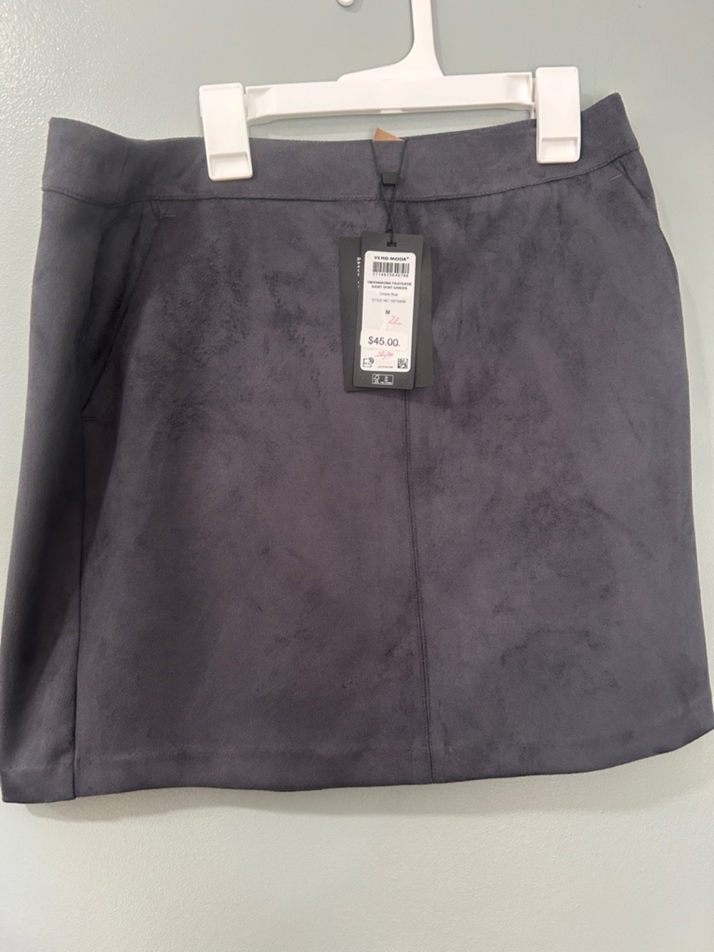 Vero Moda Charcoal Suede-Look Mini Skirt
